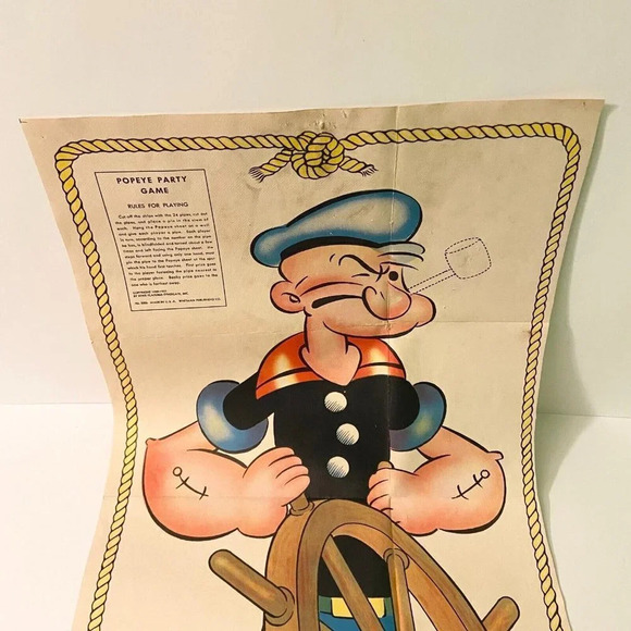 Vintage 1937 Popeye Party Game Where My Pipe Pin  The Sailor Whitman Game - Picture 8 of 16